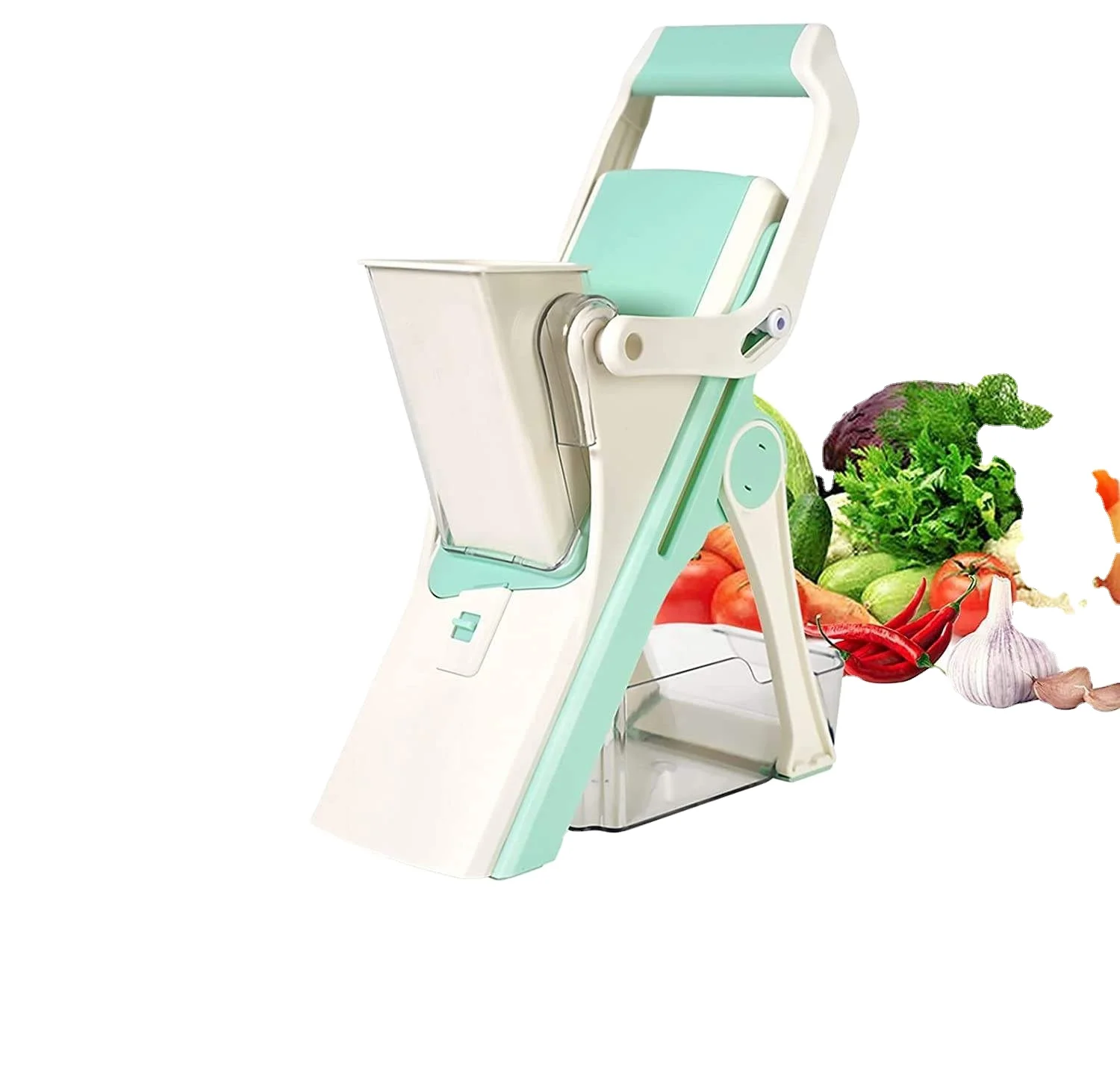 5 IN 1 Fruit Tools Cutter Kitchen Handheld Rotary Vegetable Cutter Chopper Slicer Dicer