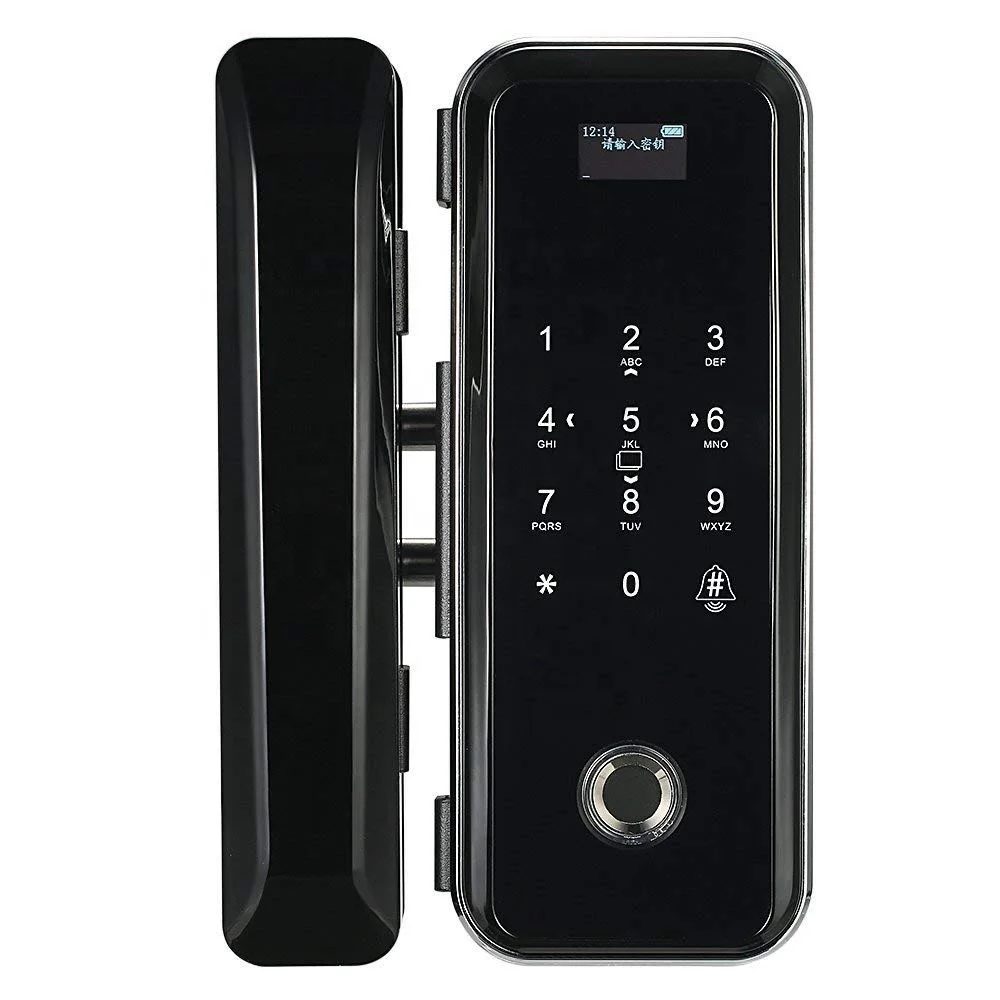 
Digital fingerprint biometric glass to glass door lock 