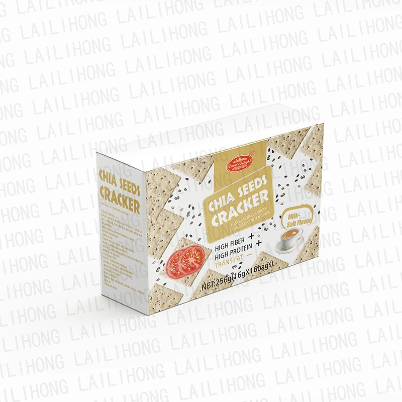 Low sugar low fat Chia Seed crackers biscuits milk Flavor Sea salt soda crackers biscuits