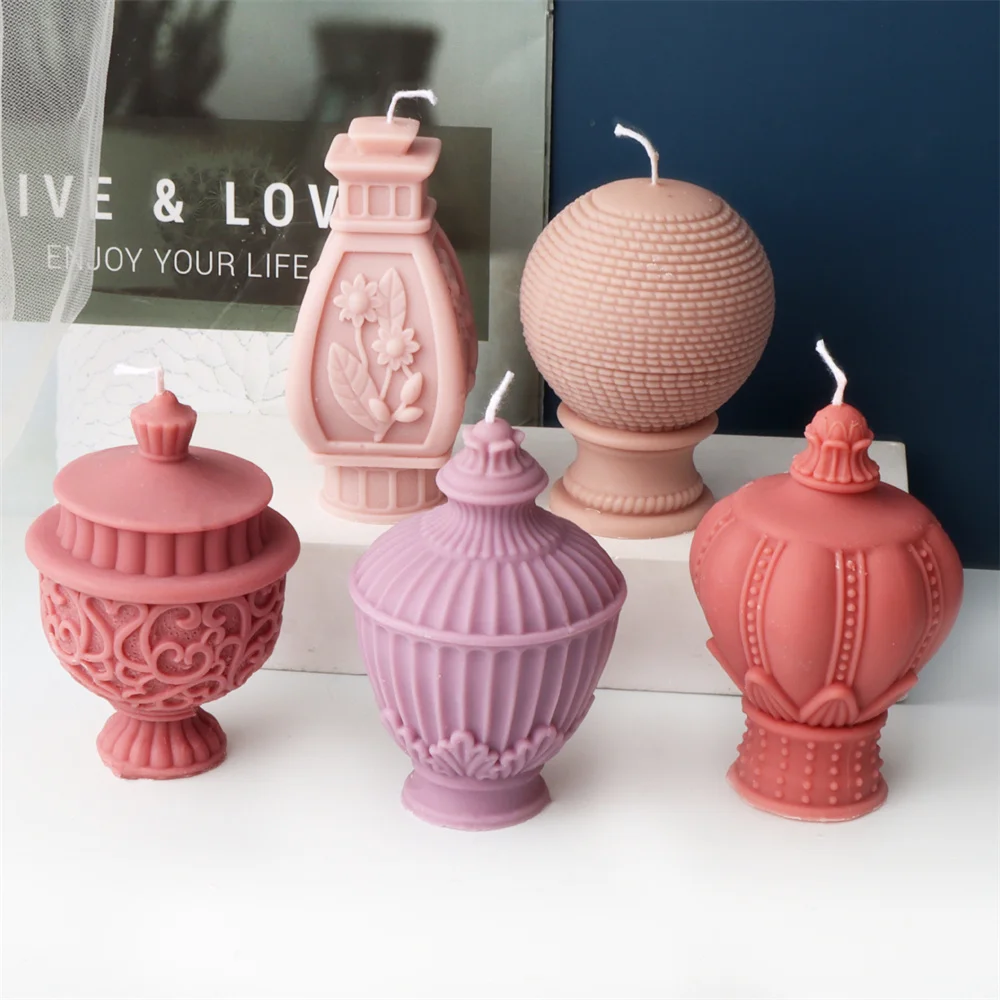 Форма для свечей с нитчатой головкой в форме придворного фонаря домашние силиконовые формы украшения геометрической Римской колонны наборы изготовления изделий из смолы