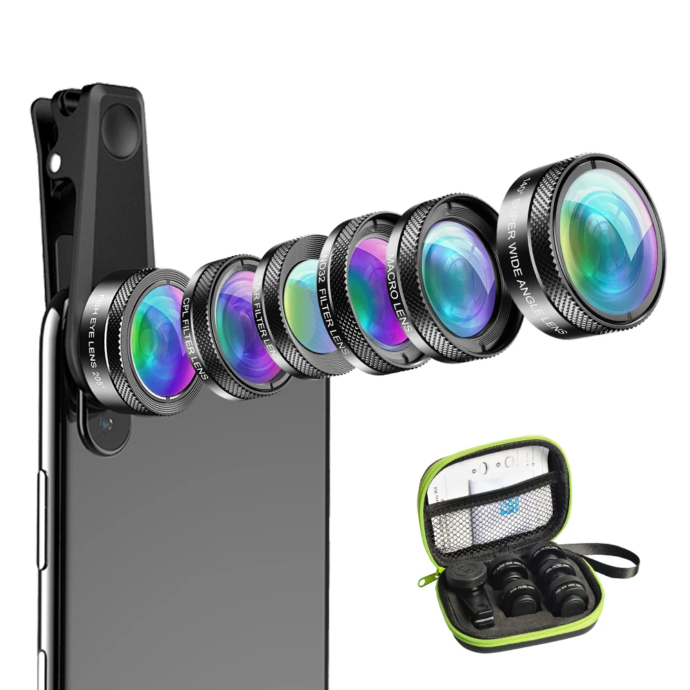 other phone accessories wide angle macro lens 6 in 1 camera lenses kit mobile camera lenses for iphone