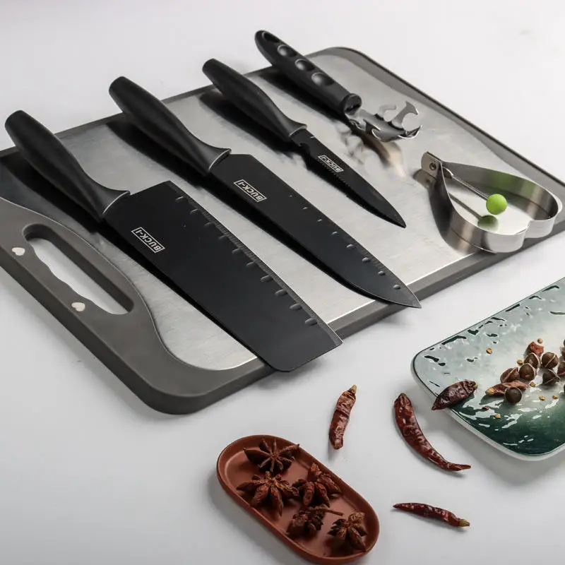 KALA Stainless Steel Black Blade Kitchen Knife Set Chef Knife Gift Five-Piece Kitchen Knife Set in Stock