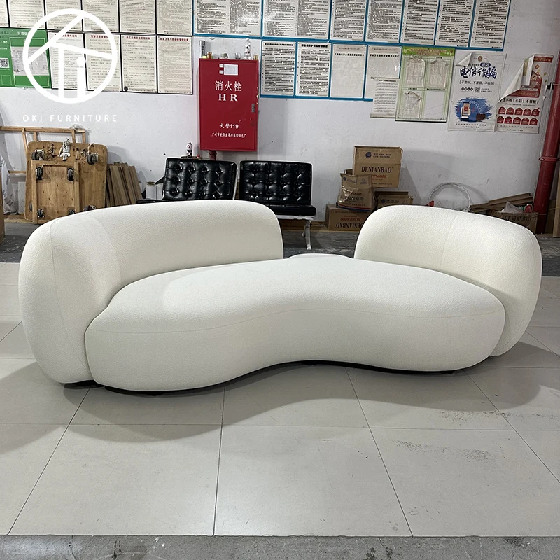 Modern Custom Elegant White Boucle Soft Couch 3 Seat Sofas For Living Room for home luxury Sofa Set
