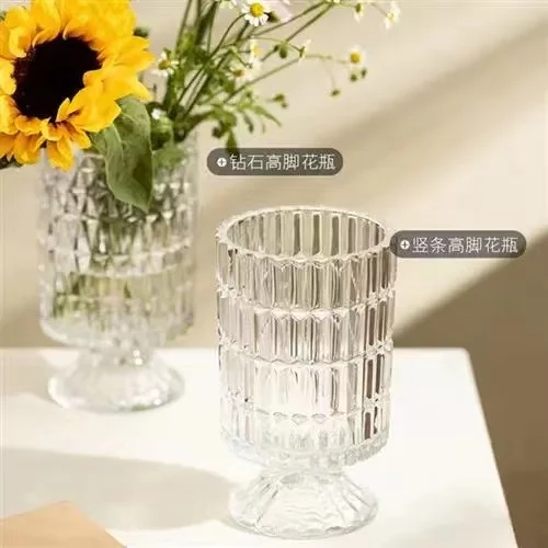 Flower Home Decoration Vase Glass Vases In Bulk Factory Wholesale Bottle Glass Tabletop Vase