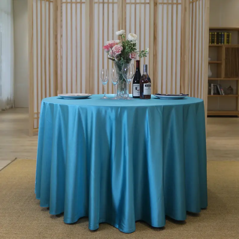 120 Inches Round Rose Gold Overlay Round Satin Bright Silk Smooth Fabric Decor for Banquet Decoration Table Cloth Wedding