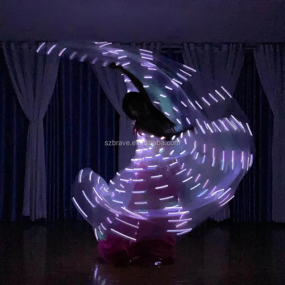New Arrival Performance Clothing Carnival Halloween LED Isis Wings Glow Light Up Belly Dance Costumes with Sticks