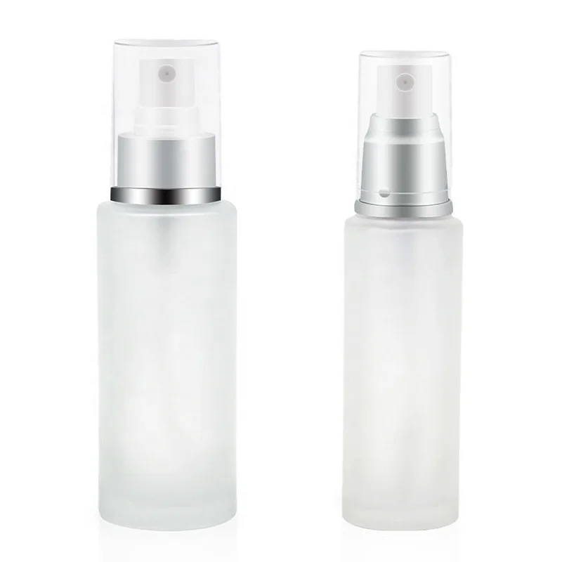 20ml 30ml 50ml 120ml Custom cosmetics frosted glass spray press emulsion empty bottle