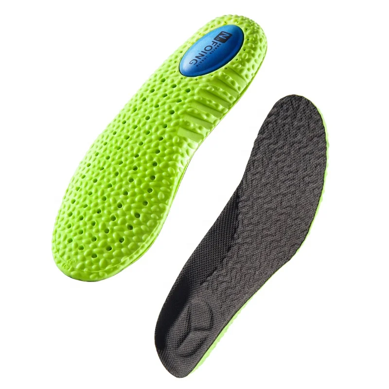 Upgrade Shock Absorption Insole Green PU Memory Foam Breathable Arch Support Orthopedic Shoes Pad Sport Feet Care Insole