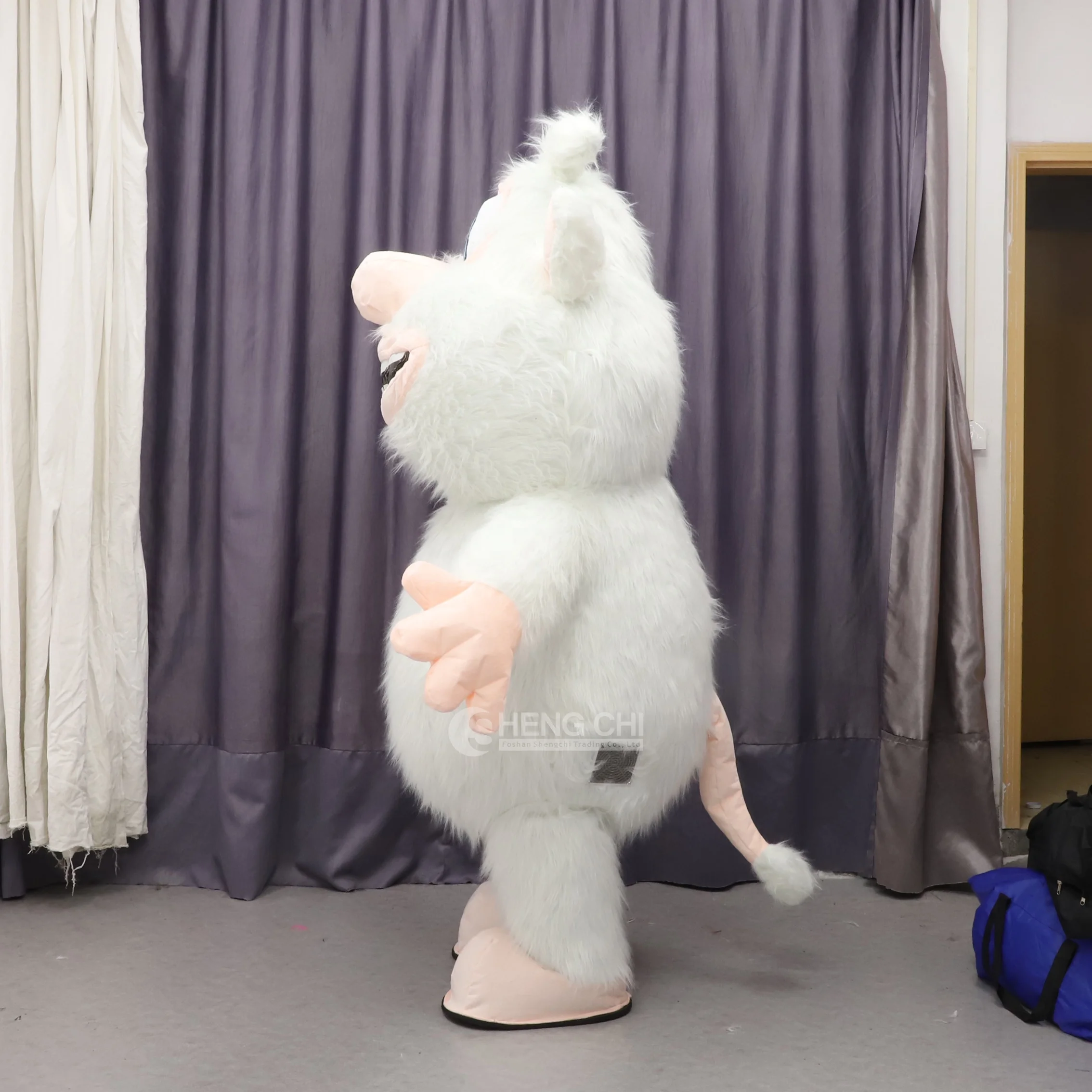 Giant Inflatable Cartoon White Mouse Fur Plush Inflatable Mascot Set Animal Cosplay Costume