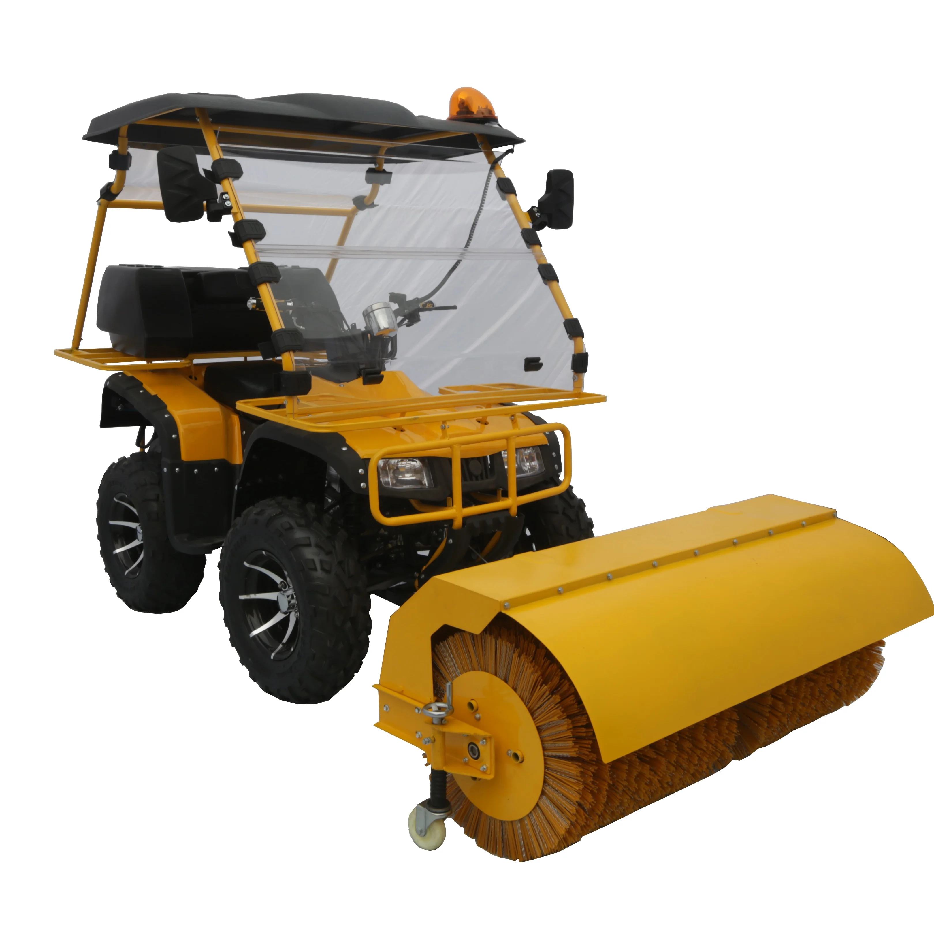 Driving Gasoline Diesel-powered dual-engine multi-function high wear-resistant roller  ATV Four-wheel drive snowplow