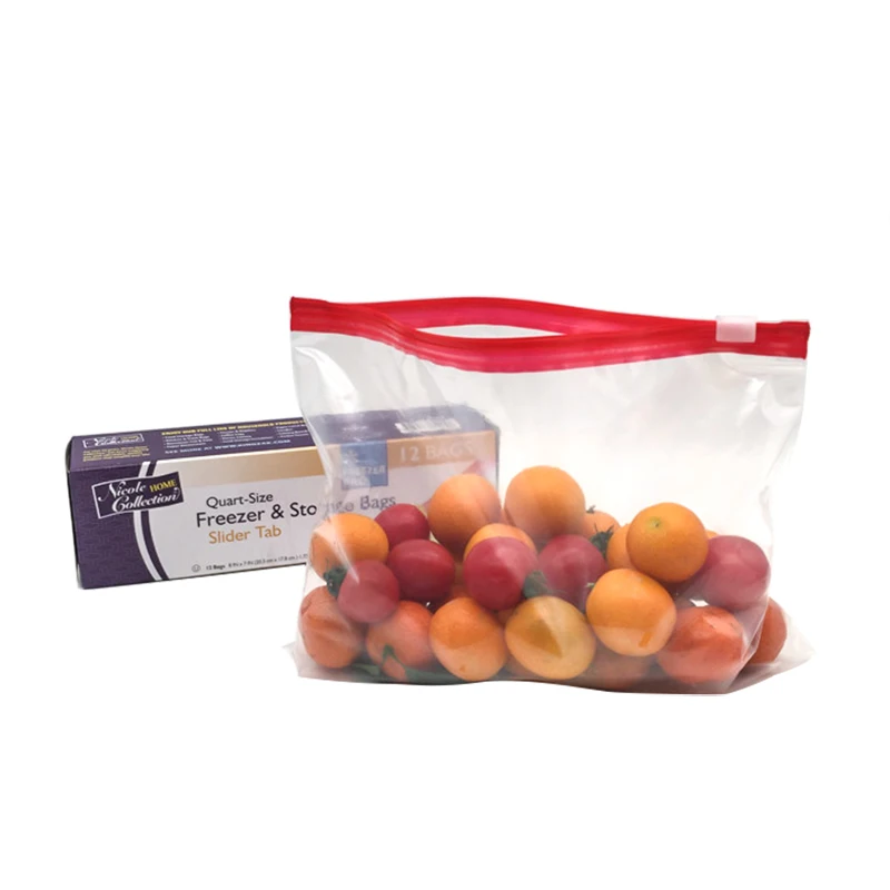 Упаковка для хранения пищевых продуктов ldpe slider zip lock пластиковый пакет