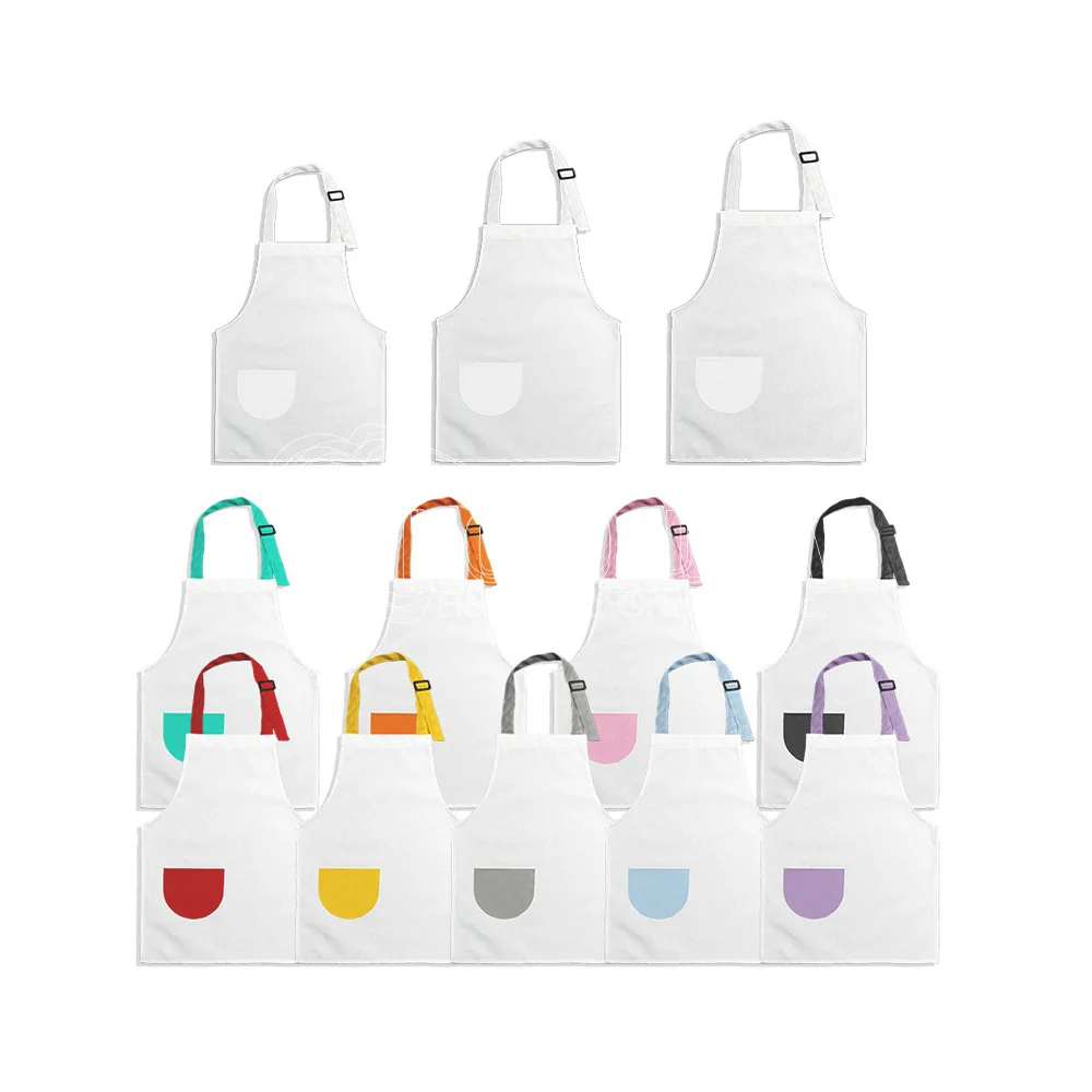 Sublimation Blank Linen Colored Kids Apron Custom Bib Apron