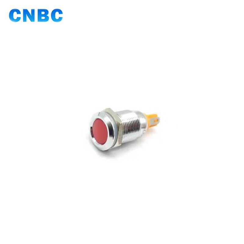 
IP67 metal 12mm diameter red yellow metal panel led indicator light with terminal pins 