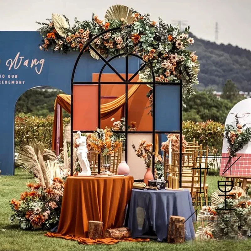 Factory Wholesale Birthday Event wedding background Frame Metal Stand Wedding Decoration Arch