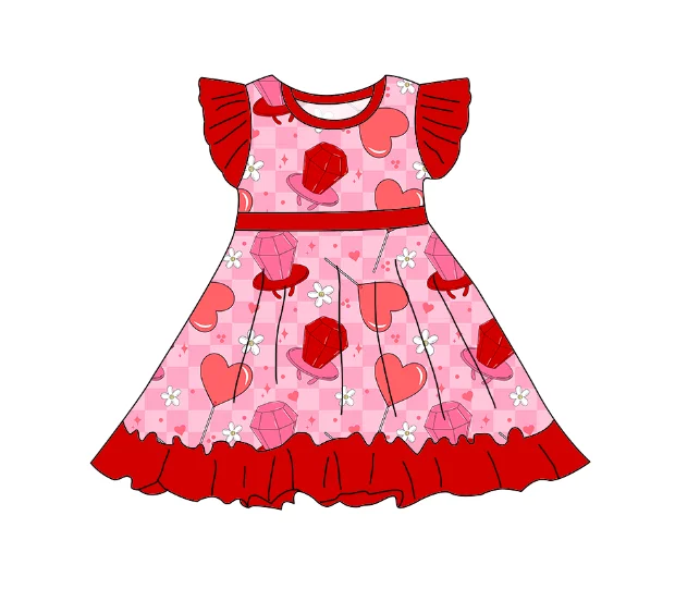 Детское платье принцессы с узором в виде сердца свадебная одежда для девочек От 6 до 14 лет