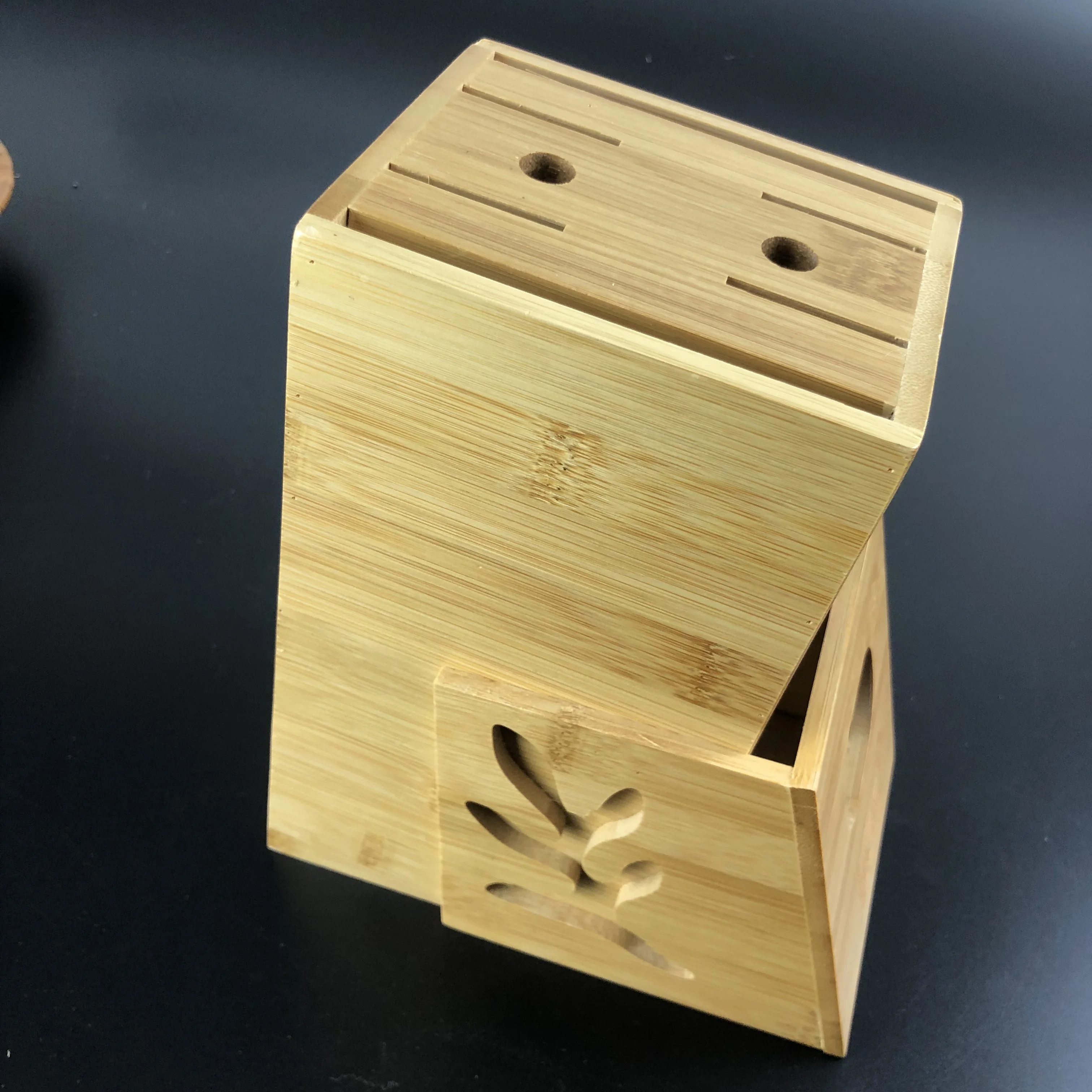 Hot Selling Bamboo Universal Knife Block Multifunction Knife Holder With Scissors Rack Kitchen Knives Set Block Stand Tool Rest