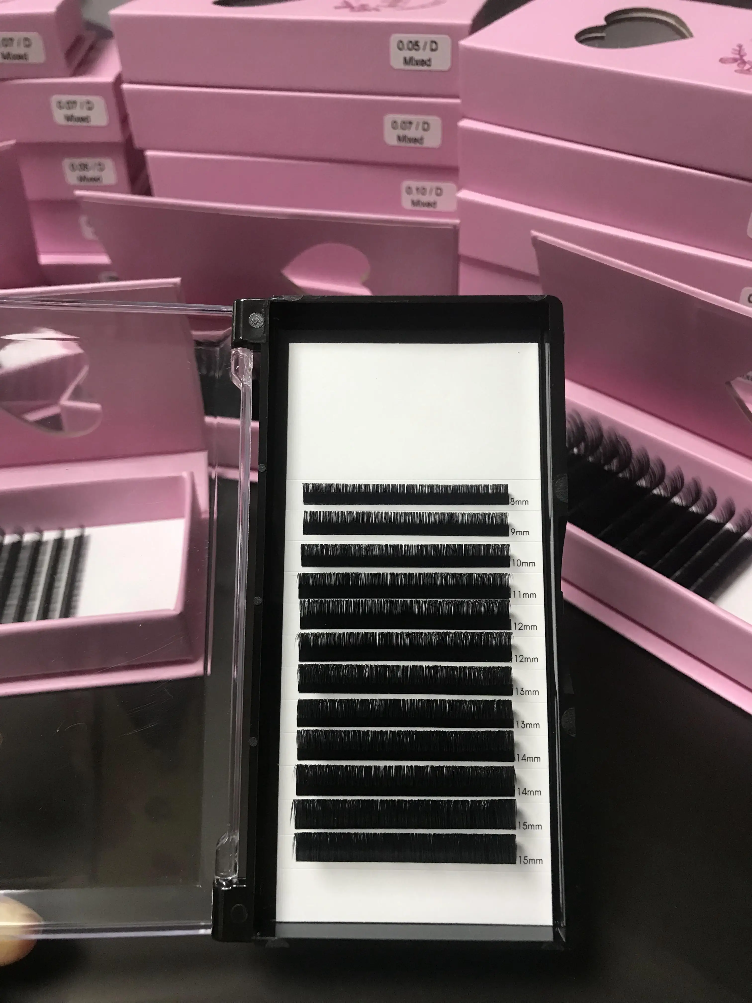 Jtfil premium mink silicone pads 0.15 eyelash extensions  promade fans kit bag case trolley material kits lashify trays