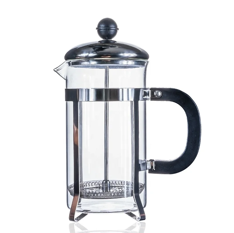 Hot sale high temperature resistant borosilicate glass anti-scald handle french press pot for prensa francesa coffee making