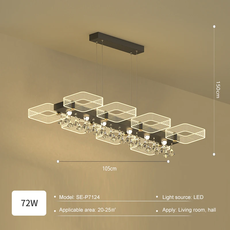 China manufacturer Customized Indoor Hotel Modern Decoration Chandeliers 54W 72W LED Pendant Lights