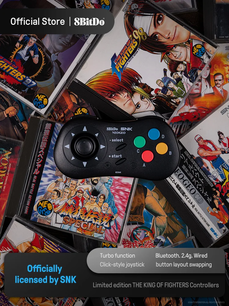 2023 NEOGEO wireless gaming controller for windows 10, 11, Android, and NEOGEO mini Game Control by SNK joysticks