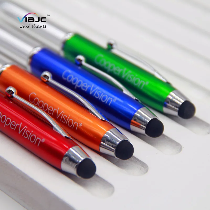 
china wholesale 3 in 1 alpha soft touch multifunction plastic twist pen with stylus 