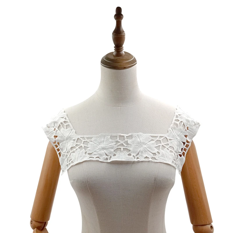 Chest Flowers Embroidery Lace Diy Fashion Accessories Applique Patches Design Custom Hollow out 3D Polyester Spot Color Clothing