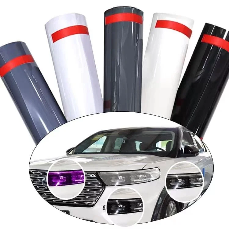 New Energy Vehicle Parts Accessories TPU-Transparent to Purple Self-healing Anti Scratches Protect Tpu Headlight Tint Film