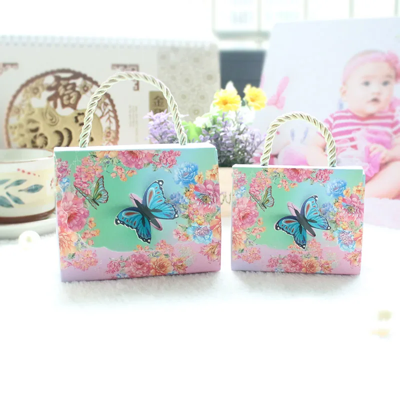 Hotsale Beautiful Butterfly and Flower Wedding Candy Box Candy Bag Baby Shower Wedding Favors Chocolate Paper Gift Box