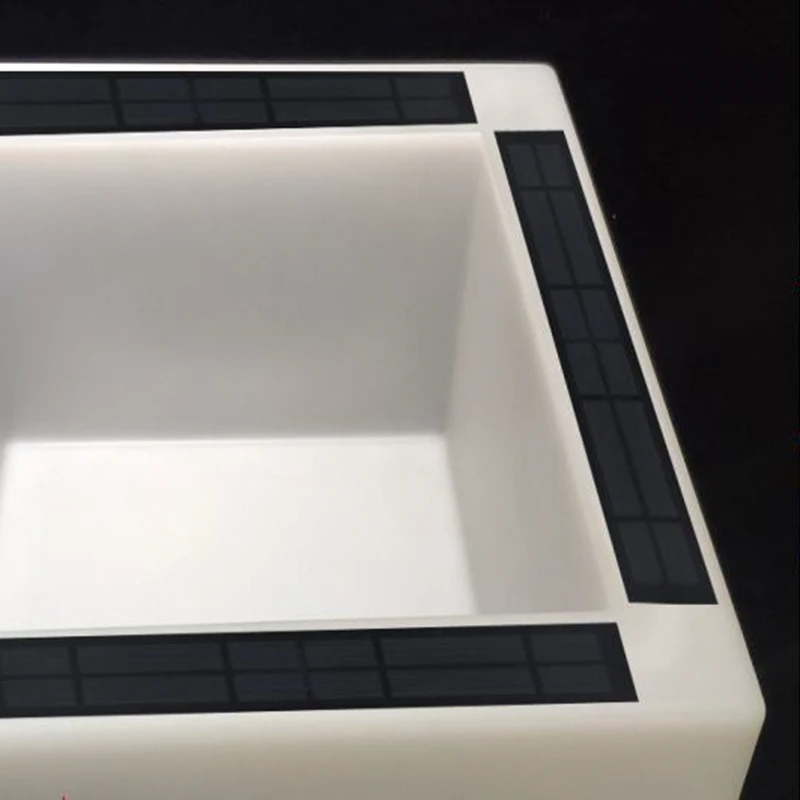 Led Flower Planter Round Shape Illuminated Led Tall Big Led Glow Flower Pot Solar Garden Lights Outdoor Floor Lamp