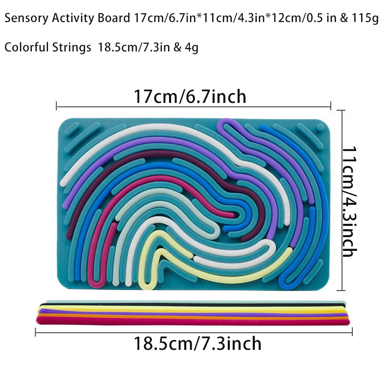 Sensory Activity Board Silicone Fidget Toy for Calming Stress Anxiety ADHD Autism Silent No Mes Kids 3+ & Adults