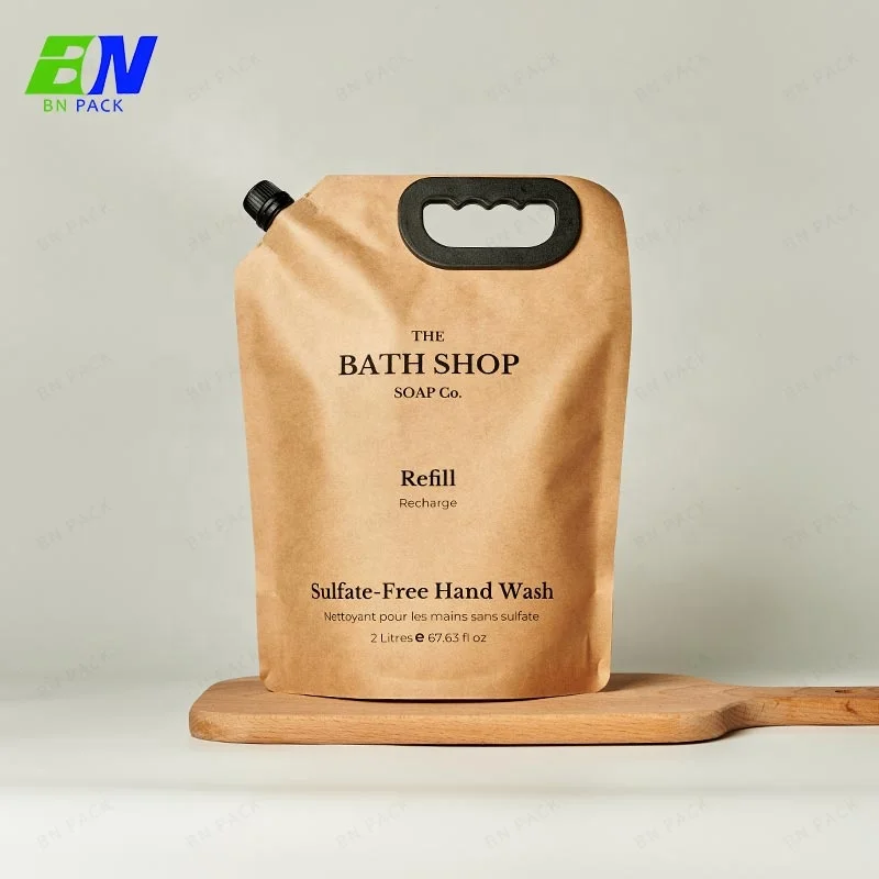 Wholesale foldable juice bottle bag nylon stand up aluminum foil Beverage Liquid 16oz 32 oz bag with spout