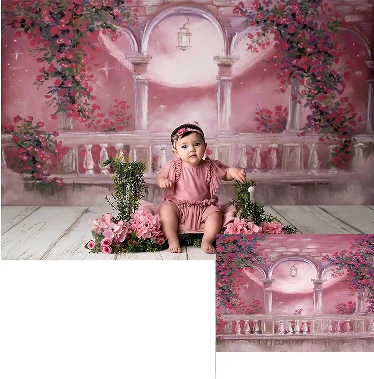 Polyester Fairy Tale Princess Girl Children Baby Shower Birthday Party Photo Studio Booth Photography Background Backdrops