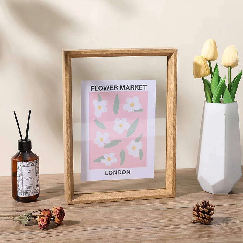 Modern simple double-sided transparent picture frame pendulum  picture frame hanging wall photo wall photo studio frame