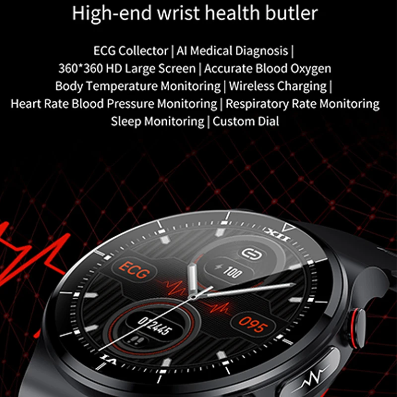 Smart Watch Body Temperature Measurement Sport watch Blood Oxygen Monitor IP68 Waterproof Wireless Charger Smartwatch