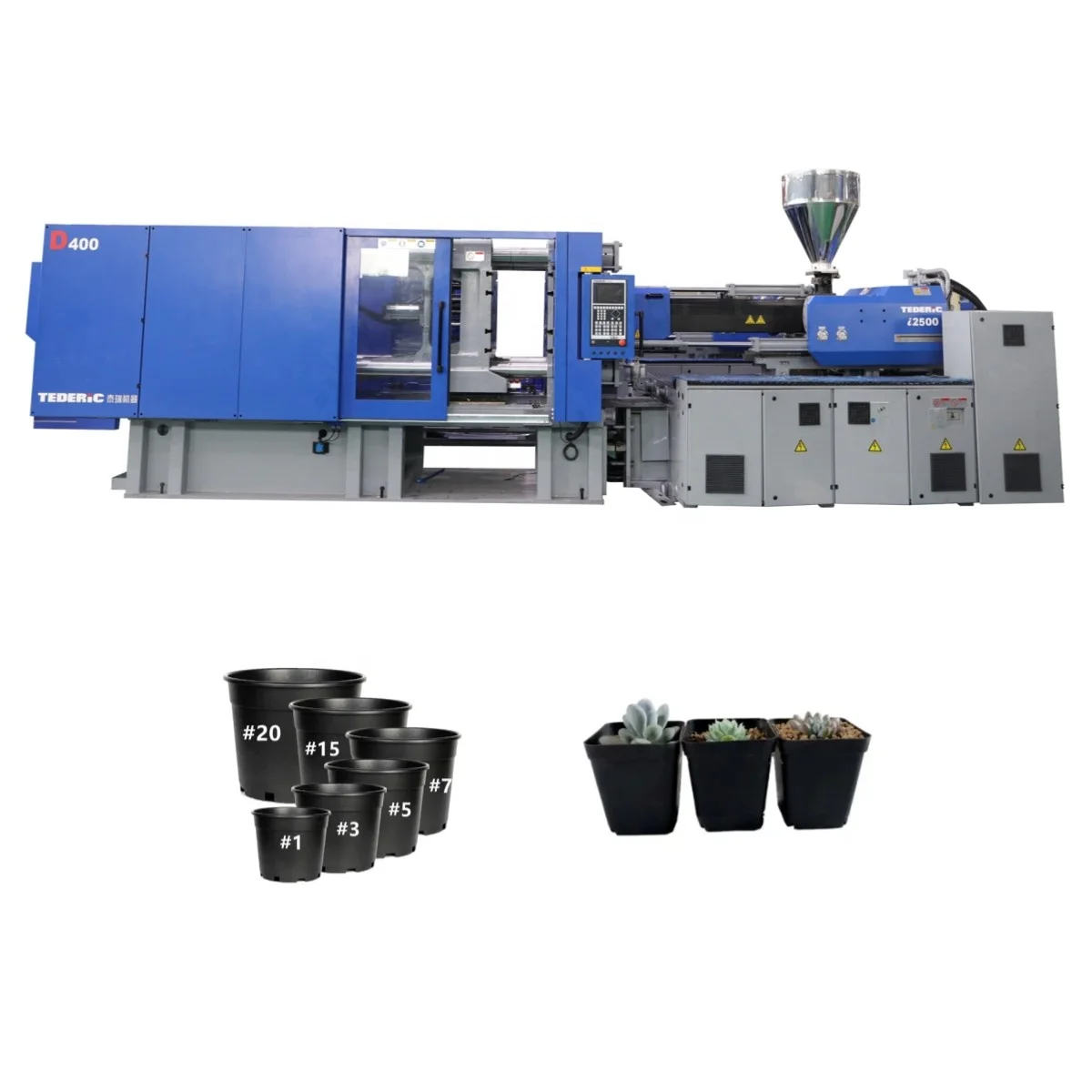 Full Automatic Used Tederic Plastic Plant Flower Pot Injection Moulding Machine Plastic Planter Flowerpot Making Machine