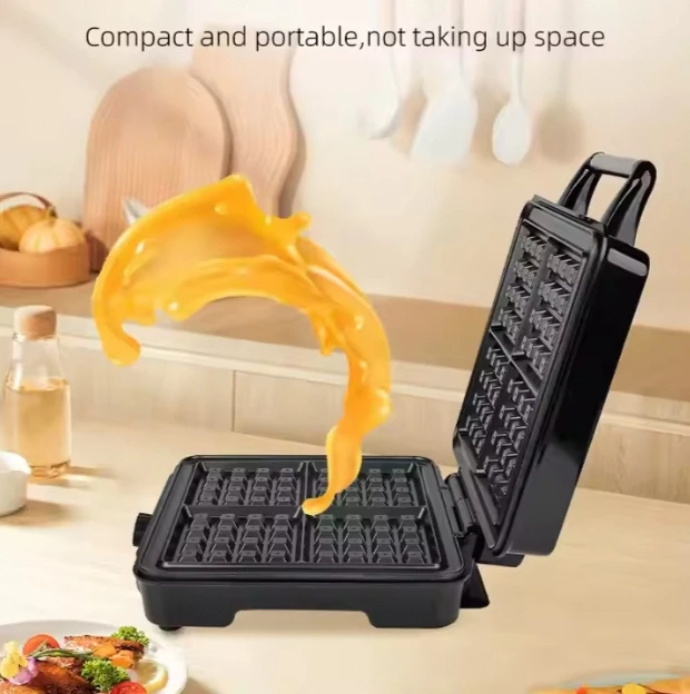 1119-Energy-efficient Pancake Griddle.Non-Slip Pancake/Omelet/Sandwich Maker.Round Waffle Maker with Custom Plate.