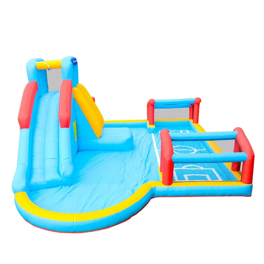 Outdoor PVC Fabric Children Inflatable Water Slide With Pool Inflatable Football Game for Kids Playing