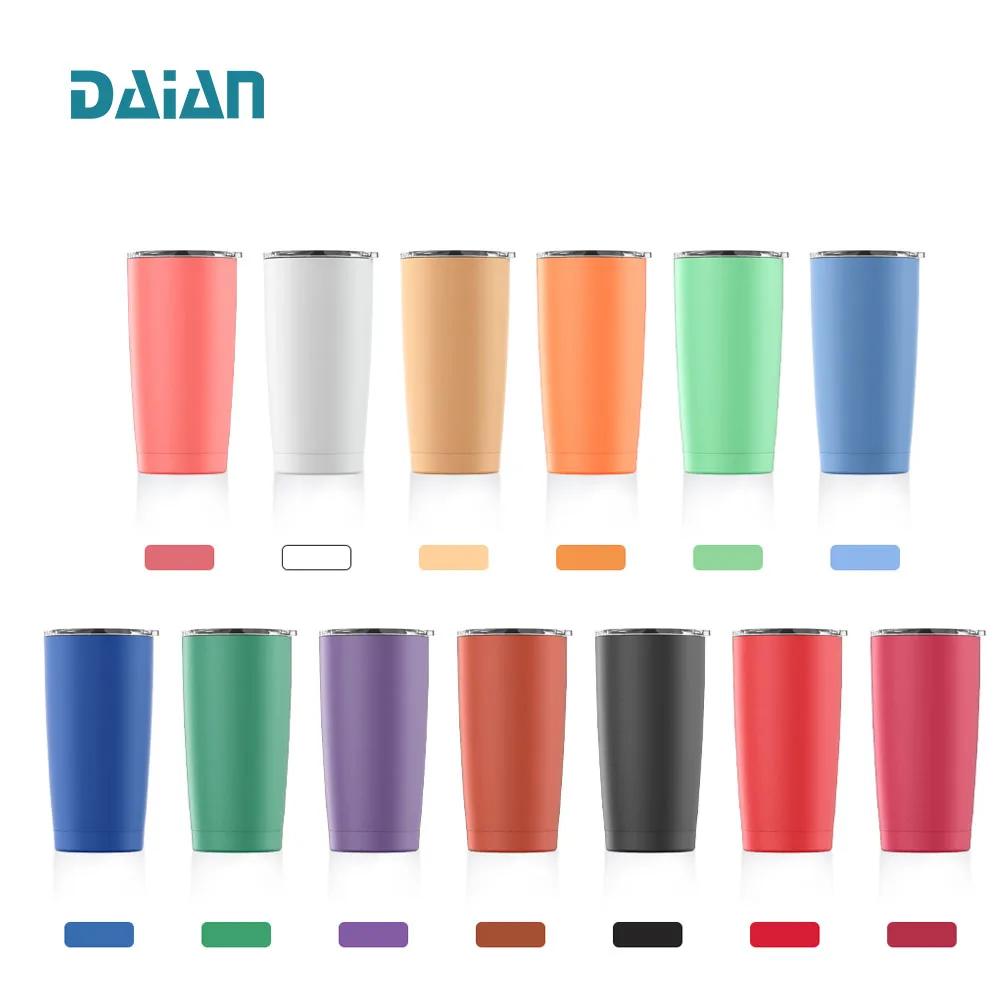 Custom 20oz skinny vacuum sublimation tumbler cups stainless steel double walled insulated travel coffee mug