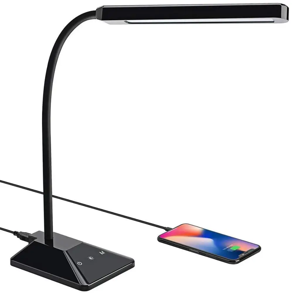 Amazon Высококачественная перезаряжаемая сенсорная Гибкая USB Светодиодная настольная лампа для чтения для Дома Офиса отеля