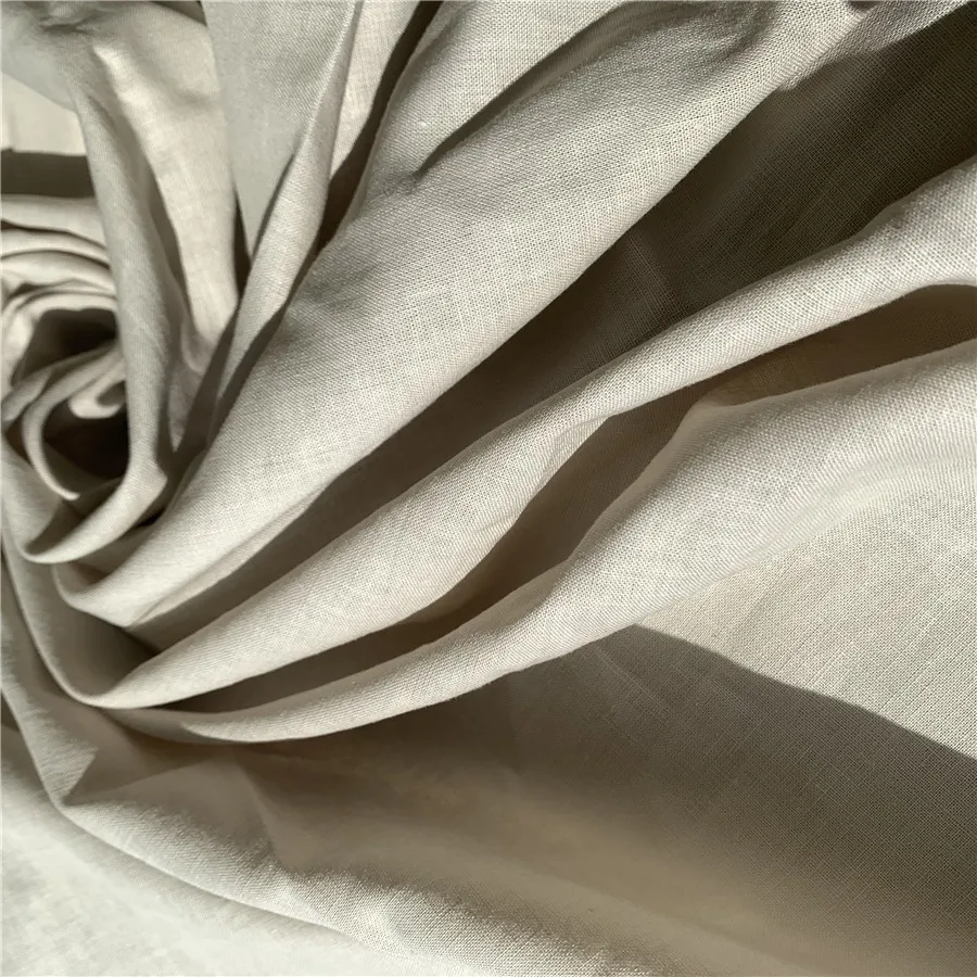 Wholesale white mixed soft washed organic cotton linen fabric for clothing