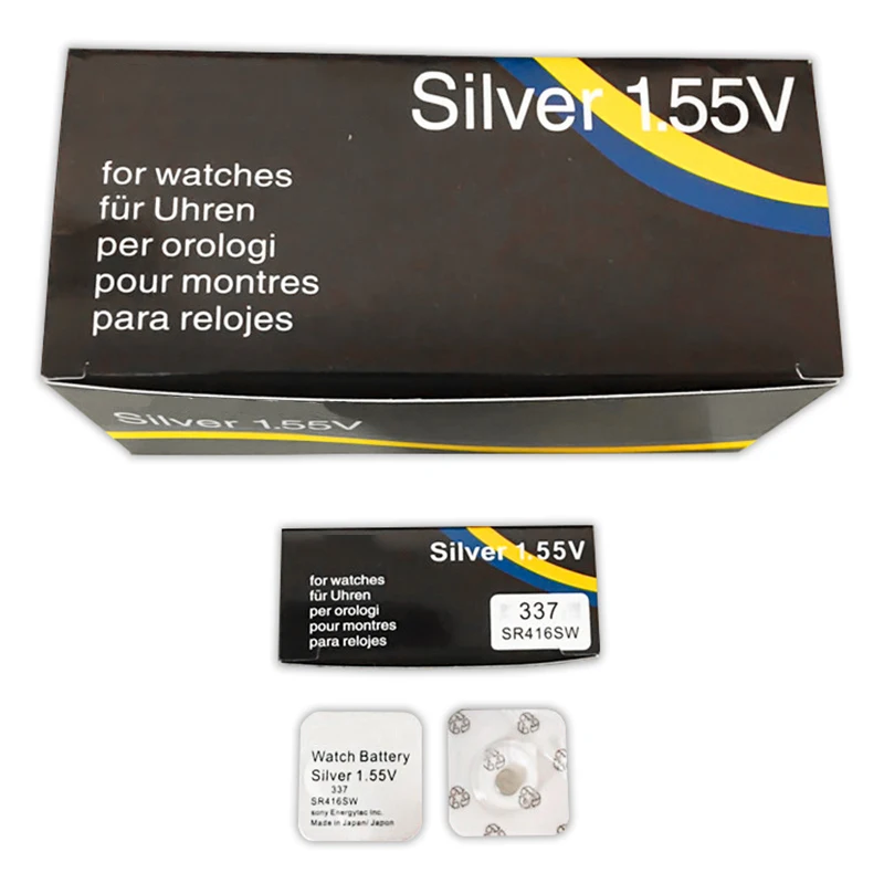 100pcs/lots button cell batteries 337 SR416SW coin Silver Oxide battery for micro earpiece