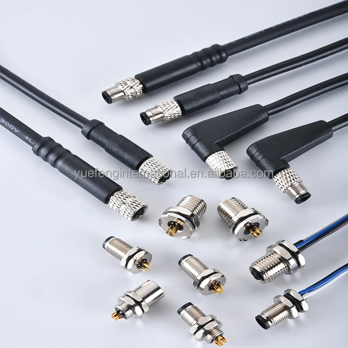 Factory Wholesale CE RoHs Gold Plated Waterproof Connector Panel Mount M5 4 Pin solder cup IP67 Plug Male Connector