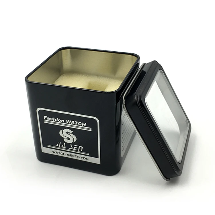 USB Disk Bangle Bracelet Wrist Headset Metal Packaging Box High Quality Watch Tin Box With PVC Window