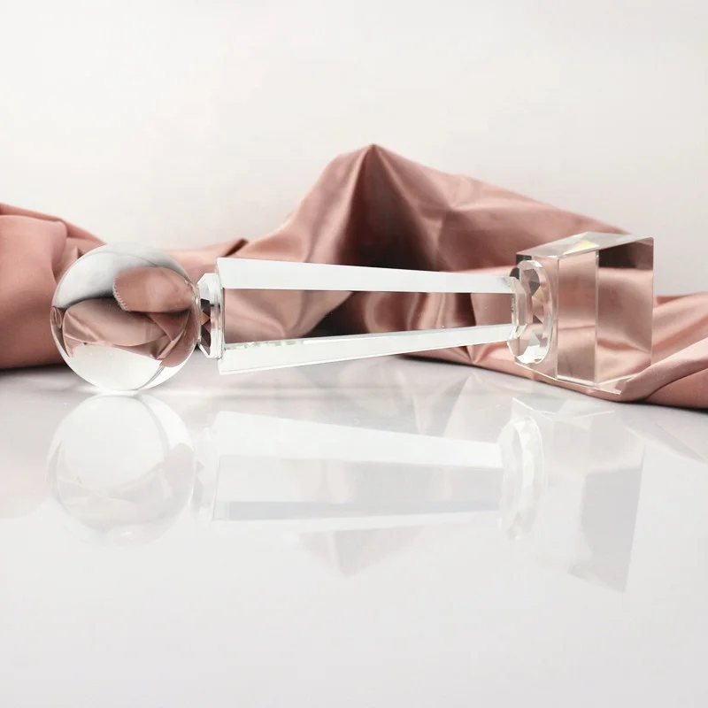 Custom Large Golden Silver Copper Colored Sports Awards Fantasy Football Soccer Trophy With Extravagant Crystal Ball On The Top