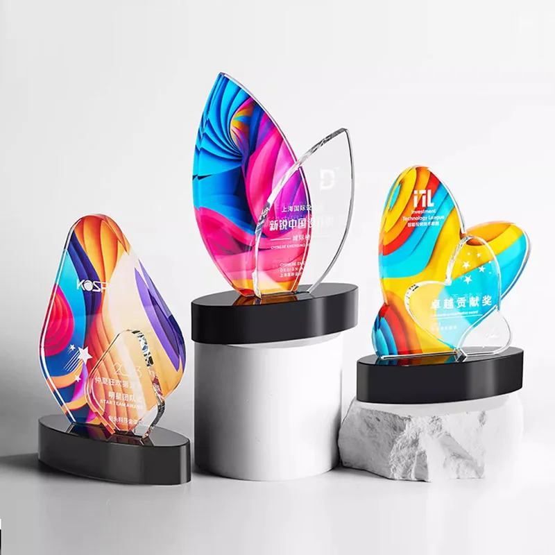 Customized crystal trophy colorful medals customized high-end new company annual meeting awards