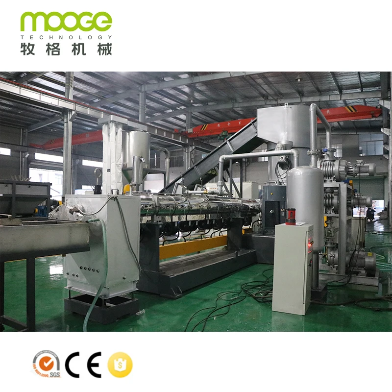 Waste Nylon Polyester Yarn Recycling Plastic Granulator Granulating Pelletizing Line Machine