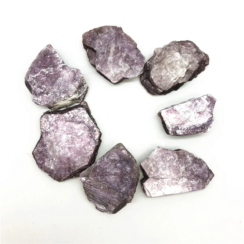 Natural Purple Mica Mineral Crystal Rough Specimen Lepidolite Slice for Decoration