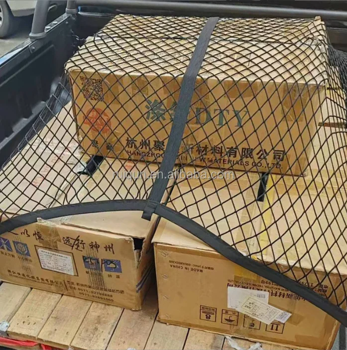 Premium Quality Adjustable Elastic Car Container Cargo Net Mesh for Pickup Truck Bed with Carabiner Hooks