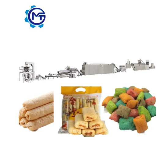 extrusion snacks cereals puff machinery corn puff corn cheese curls twisties snack processing line extruder