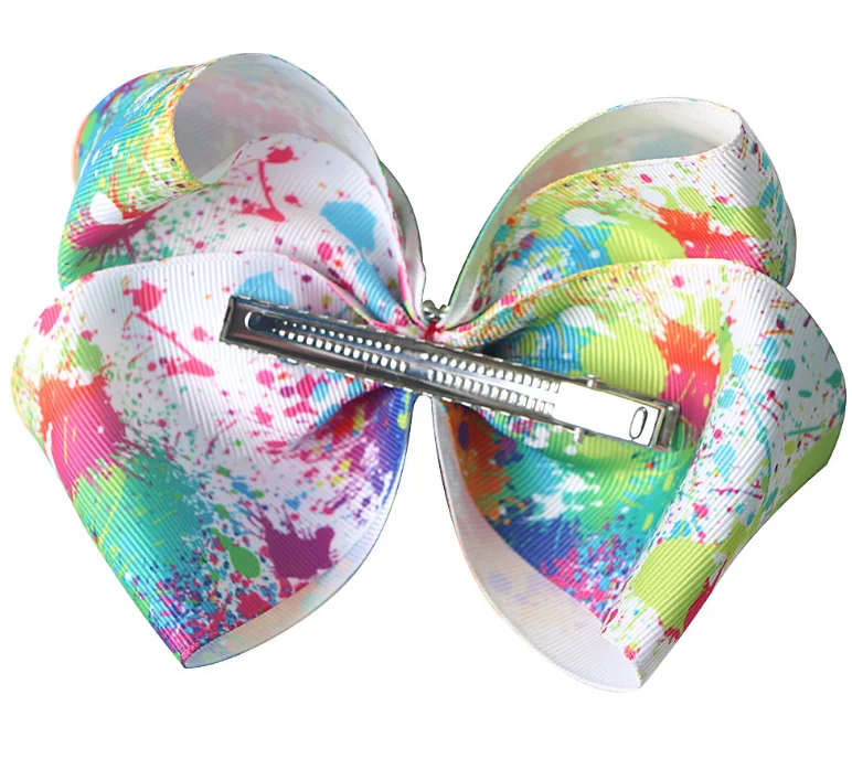 Diamond Printing Thread Ribbon Bow Hairpin Hair Ornament Plate Hair Rhinestone Tie Dye Fabric